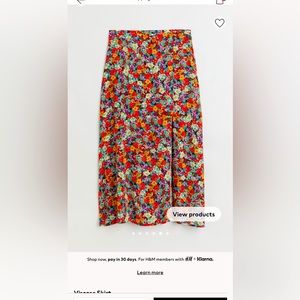 H&M Viscose Skirt with side front slit - Sold Out Online
